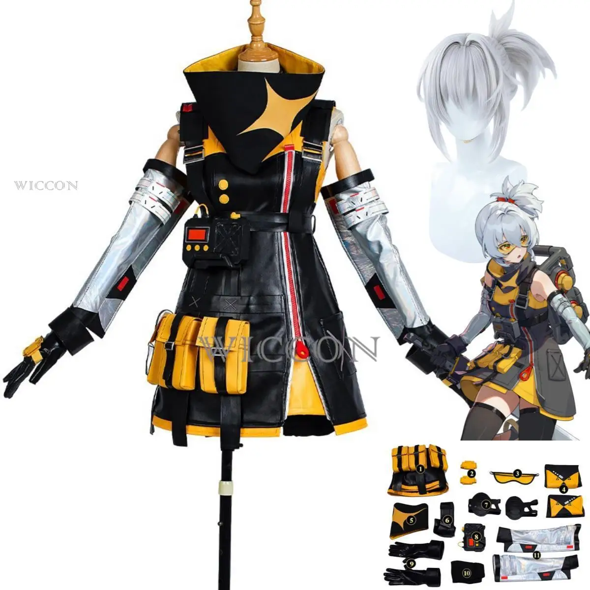 

Anime Game Zenless Zone Zero Soldier 11 Cosplay Costume No.11 Wig Dress Uniform Full Set Woman Sexy Halloween Carnival Suit