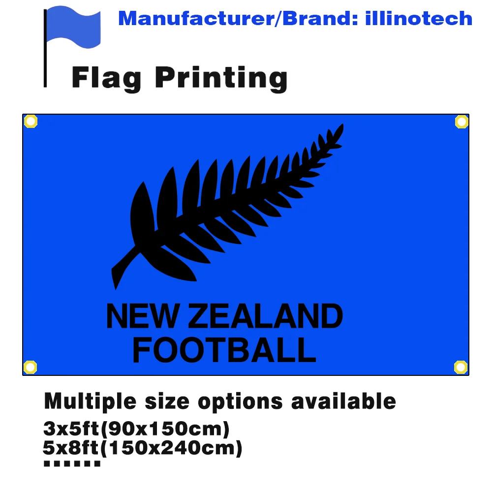 لافتة المنتخب الوطني النيوزيلندي لـ 2026 2026 دوري كرة القدم العالمي/قياس 90x150 سنتيمتر 3x5 أقدام/ديكور المنزل أو العلم
