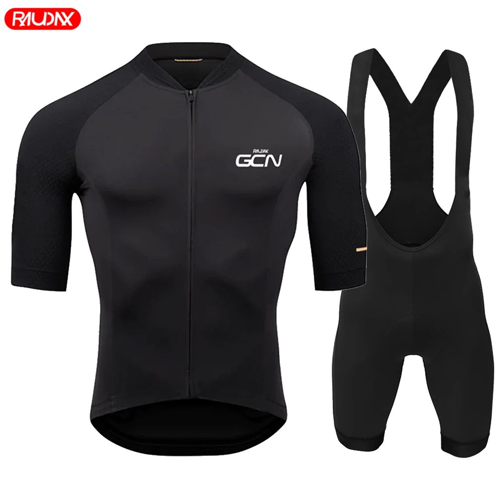 Raudax Gcn Men Short Sleeve Jersey Sets Ropa Ciclismo Hombre Summer Cycling Clothing Set Triathlon Bib Shorts Suit Bike Uniform