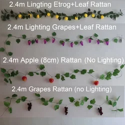 Sukkot Simulated rattan whip,Apple pomegranate Grape Etrog with Leaf Vine,Jewish sukkah tent artificial flower decoration