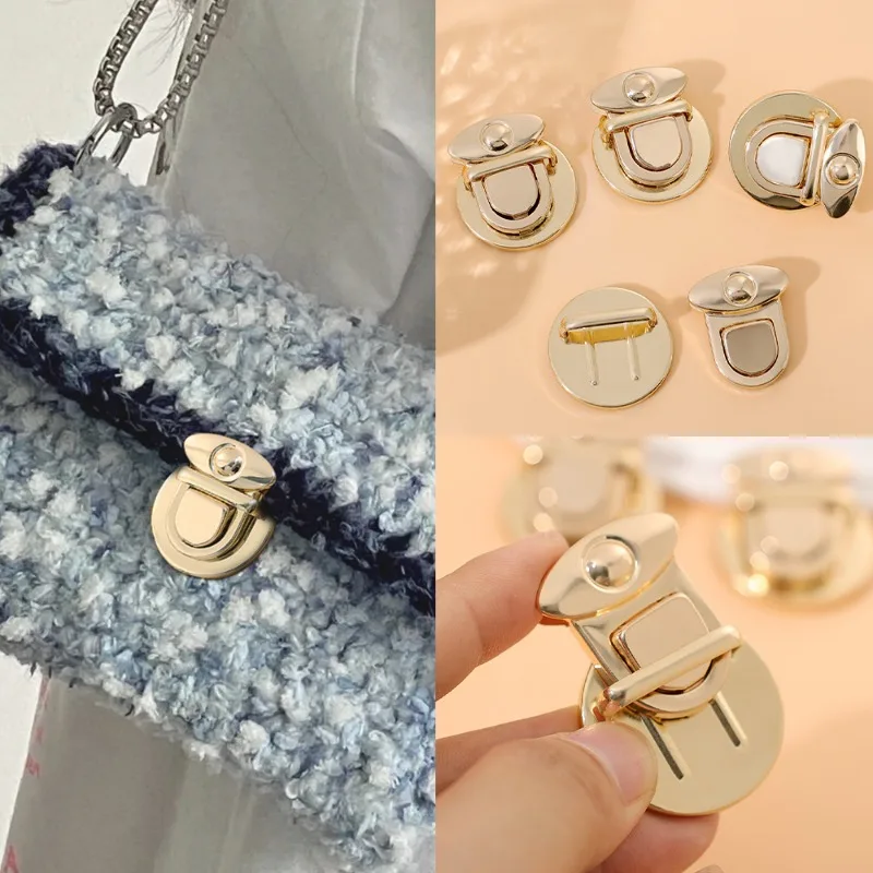 10pcs DIY Bag Catch Purse Thumb Lock Purse Buckle Fasteners Craft Wallet Buckle Purse Metal Clasp Locks Lock Clasp Accessories