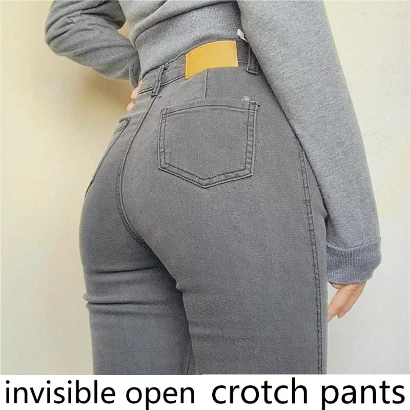 

Invisible Crotch Pants Large Size High Waist Jeans Women's Tight Hip-wrapped Pants Outing Dating Must-have Artifact Mom Jeans