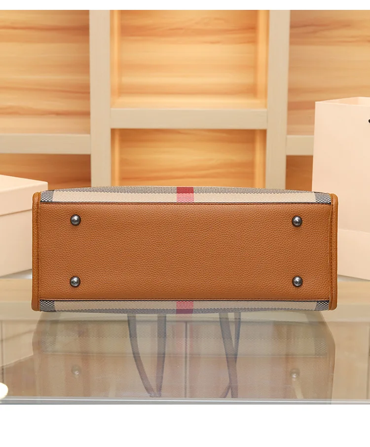 Vintage stijl geruite tas 2025, nieuw voor dames, draagtas met grote capaciteit, duurzame schoudertas met verstelbare riem