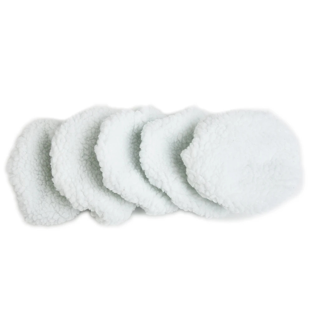 Experience Professional Detailing at Home with Soft Wool Polishing Bonnet Buffer Pads Set, 5pcs for 56 Car Waxing