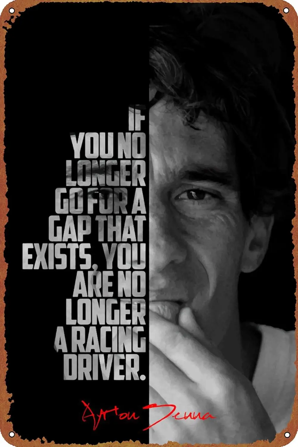 Ayrton Senna Poster Metal Sign Tin Metal Retro Wall Decor for Home,Street,Gate,Bars,Club