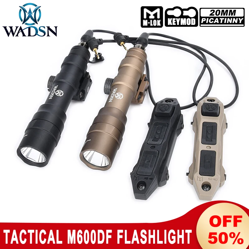 WADSN Tactical M600DF Powerful Flashlight LED Scout Light Augmented Dual Function Pressure Switch 1400 LUMEN Hunting Weapon Lamp