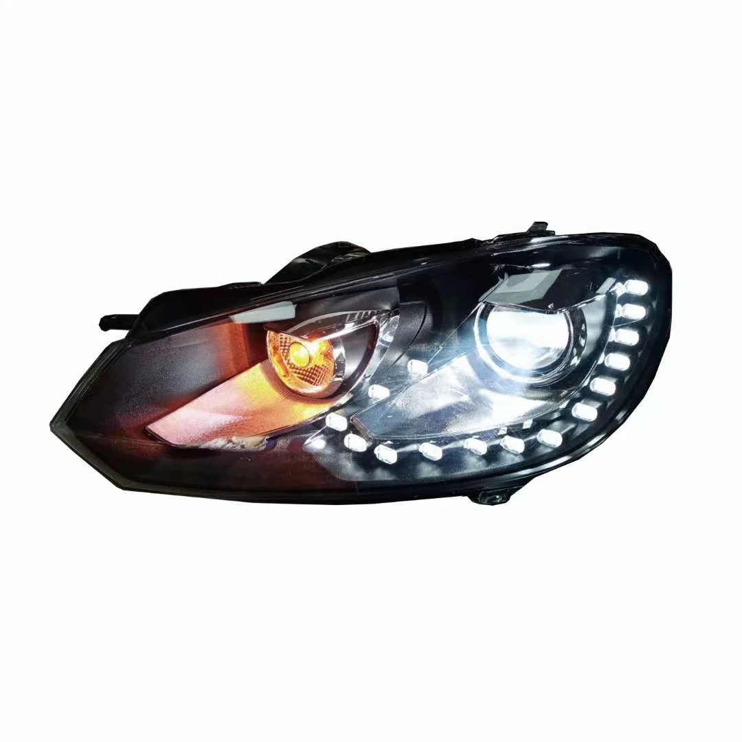 Car accessories Modified headlights white light LED angel eye tears headlamp assembly for VW Golf6 R20 tuning spare parts