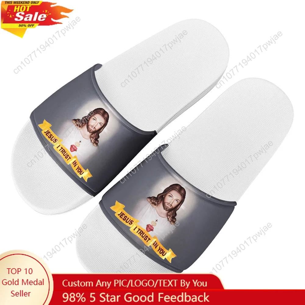 

DIY Christian God Religion Jesus Printed Cross Slippers Home Water Shoes Mens Womens Summer Slipper Outdoor Shower Pool Sandals