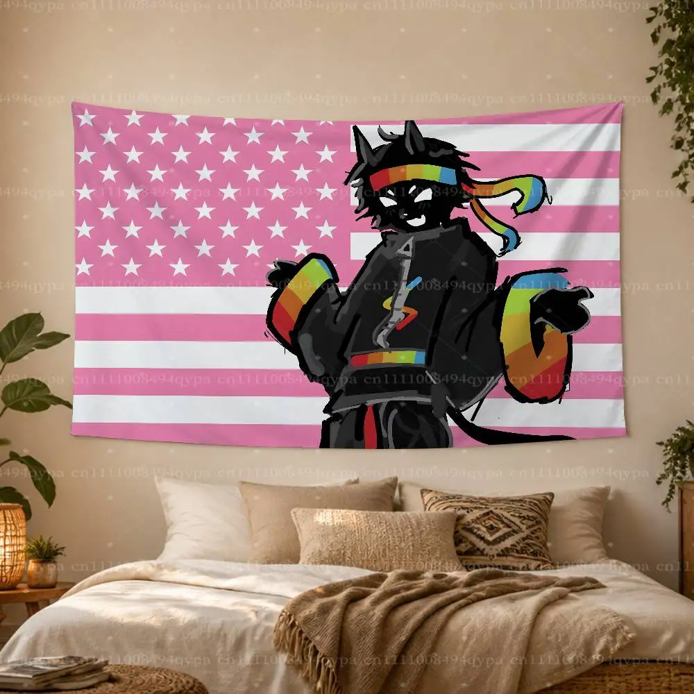 S-Spokeishere Spok U-Unstable Universe UU Amerikanischer Wandteppich mit rosa Flagge für Studentenwohnheim, Schlafzimmer, Outdoor-Dekoration, vier Ösen – Detail 14