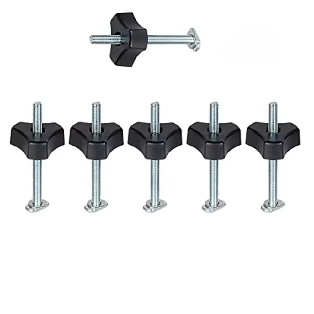 12pcs T Slot Bolt with Triangular Knob M8 for Woodworking Guide Rail Applications and Aluminum Profile Fixture Mounts