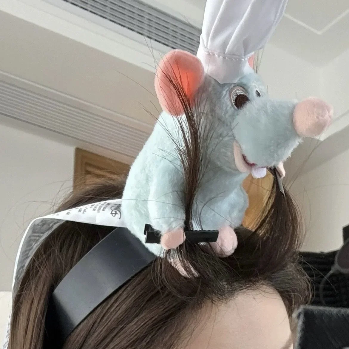 New Disney Ratatouille Hairband New Cartoon Plush Doll Headband French Wide-brimmed Hairpin Photo Headdress Creativity Gift