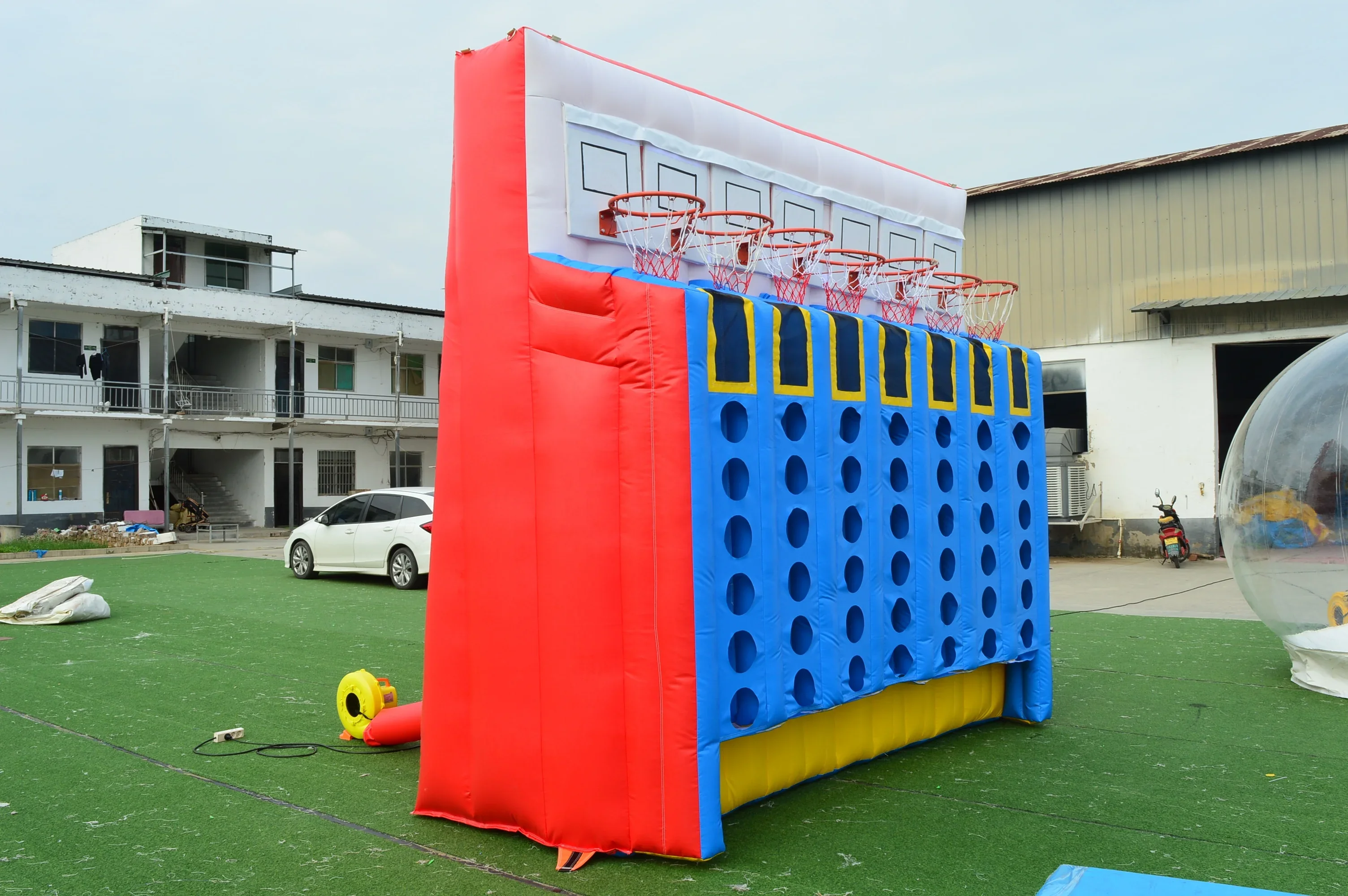 New Design Inflatable Basketball Connect 4 Pole Game Team Building Party