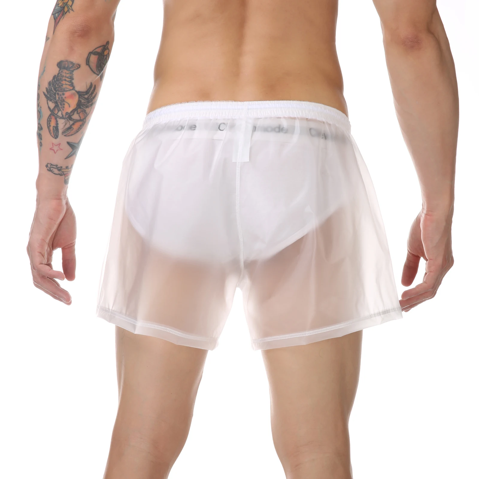 

Mens Beach Board Shorts Transparent Surfing Short Bath Suit Sport Wear Waterproof Beachwear Summer Party Beach Trunks Seethrough