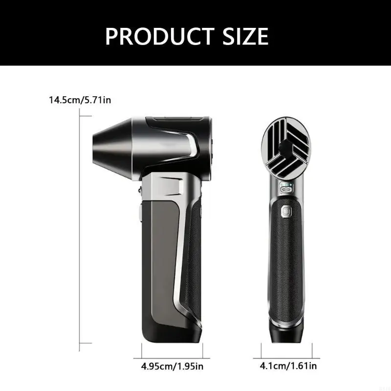 581E مروحة صغيرة محمولة 3 سرعات تعديل مروحة جيب مدمجة 2500 مللي أمبير مروحة صغيرة قابلة للشحن 130000 دورة في الدقيقة منفاخ هواء #6