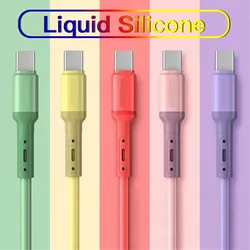 Liquid Silicone Data Cable USB Type-C Phone Fast Charging Cable 3A Super Colorful Cable for iphone 15 Samsung Xiaomi Huawei