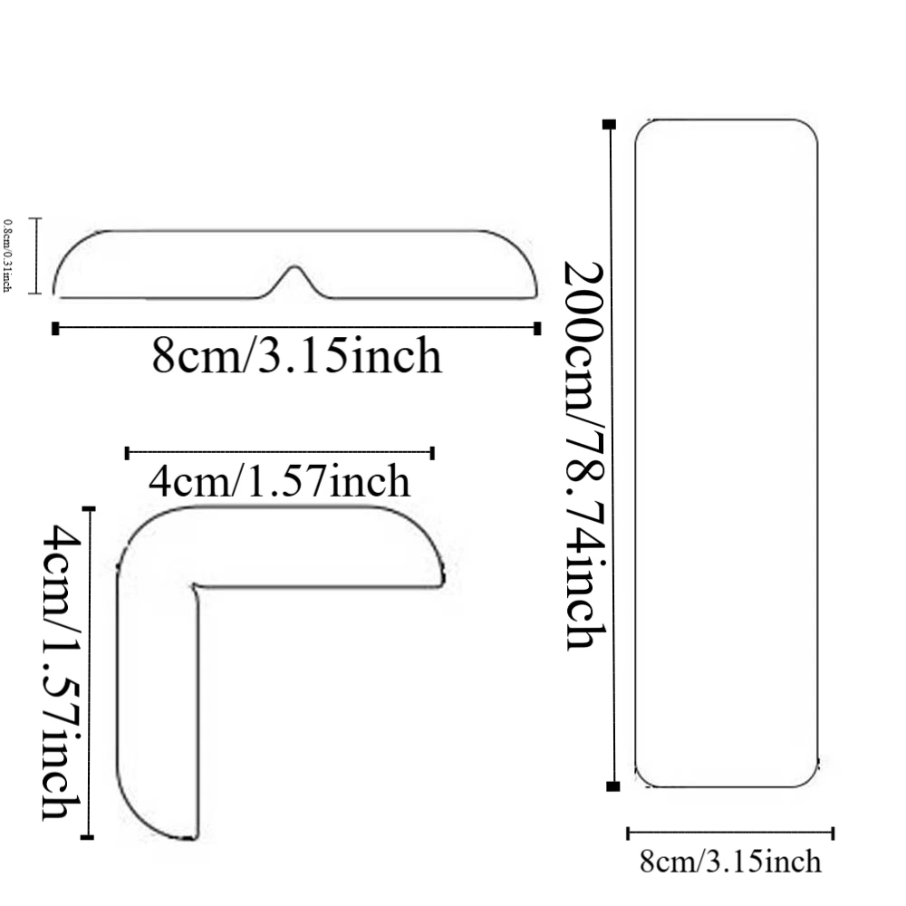 Double-sided Tape Baby Anti-collision Strip Traceless Cartoon NBR Edge Corner Soft Grey Table Corner Protective Cover Walls