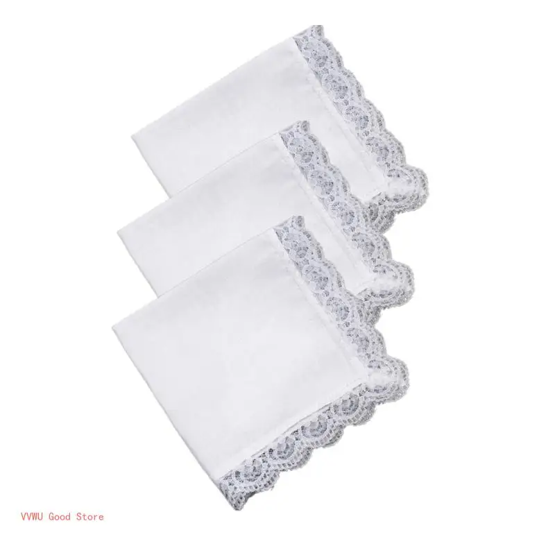 Lace Sweat Absorbent Pocket Handkerchief for Sports and Outdoor Activity Soft and Absorbent Pocket Towel