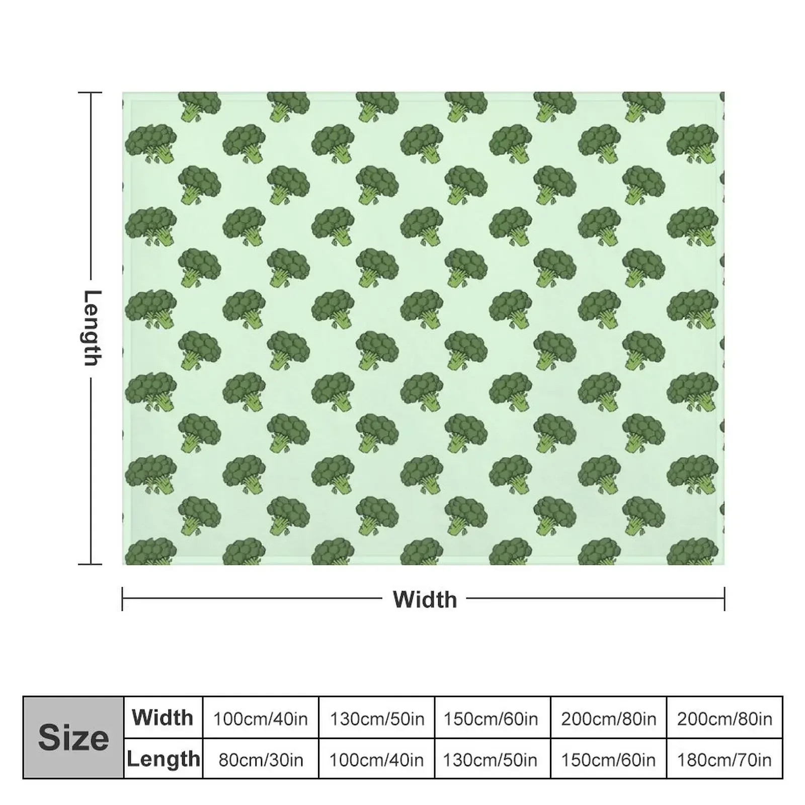 Broccoli Bunch Head Pattern Throw Blanket Single Comforter Thermals For Travel Blankets