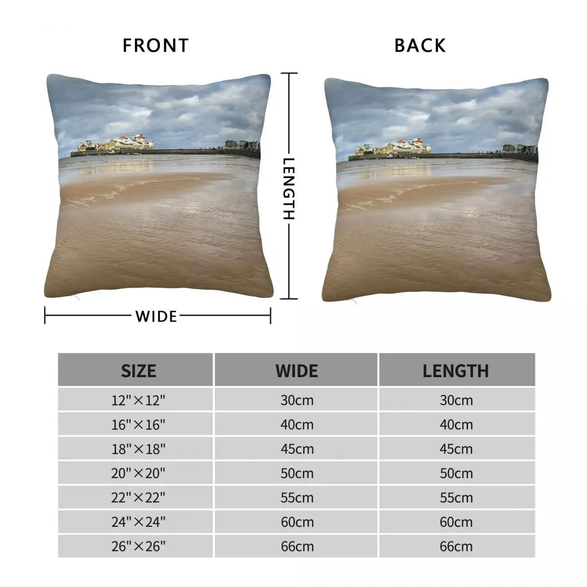 Kingstone Island Weston Super Mare Square Pillowcase Polyester Linen Velvet Pattern Decorative Throw Pillow Case Room Cover