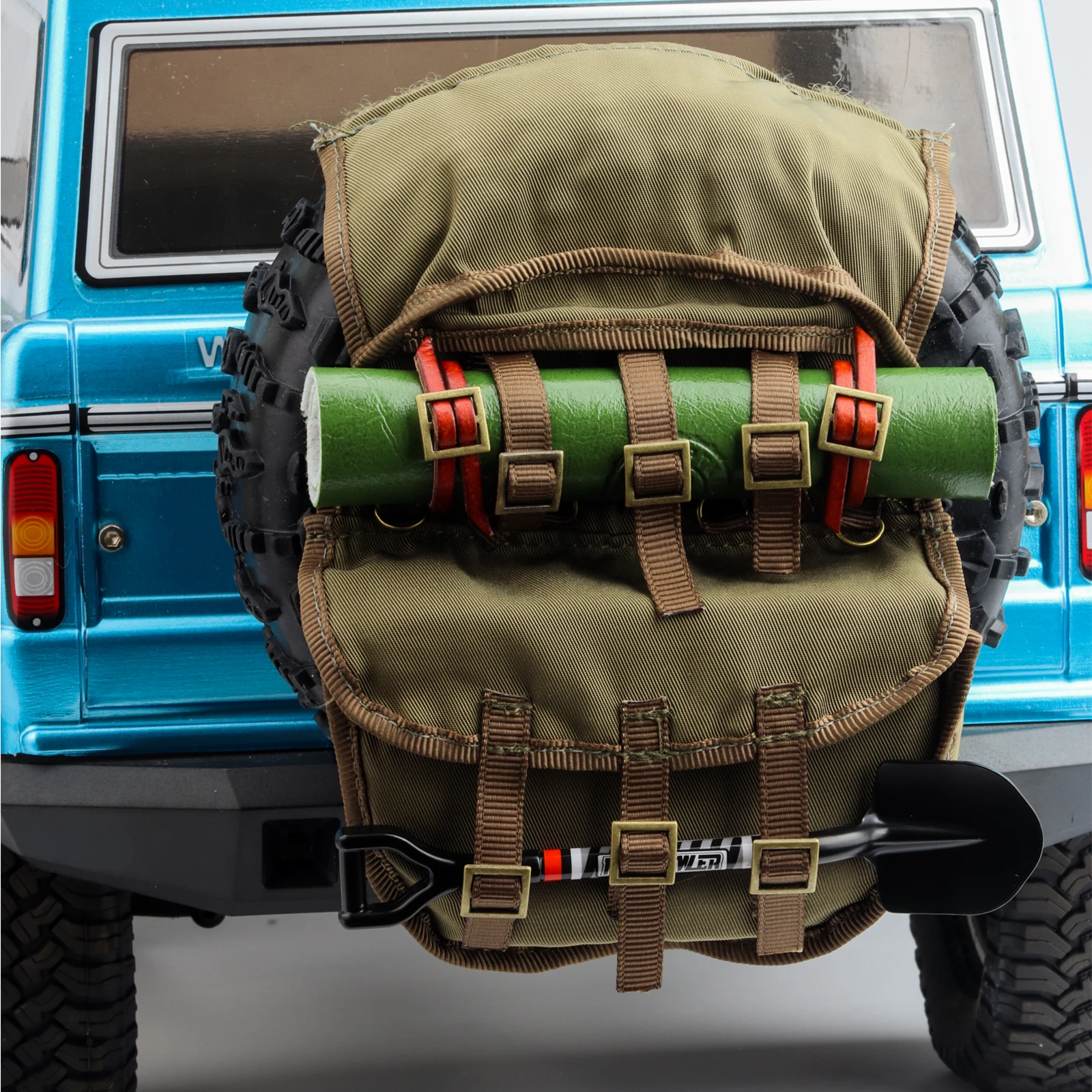 1.  9 cali 2.2 cala Symulacja Opona Zapasowa Plecak Dekoracja Koła Opony Torby do Przechowywania dla Samochodów RC Crawler 1/8 1/10