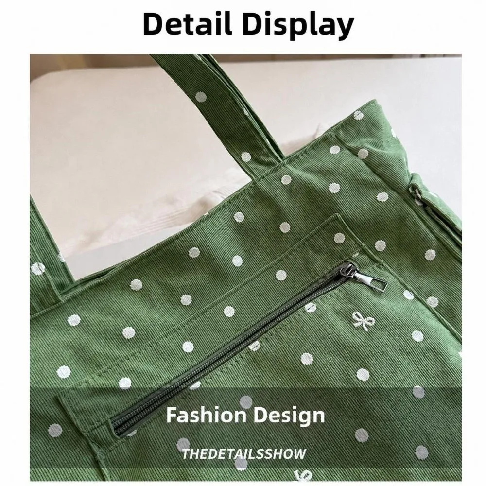 New Polka Dot Tote Bag Large Capacity Lightweight Crossbody Bag Women's Handbag