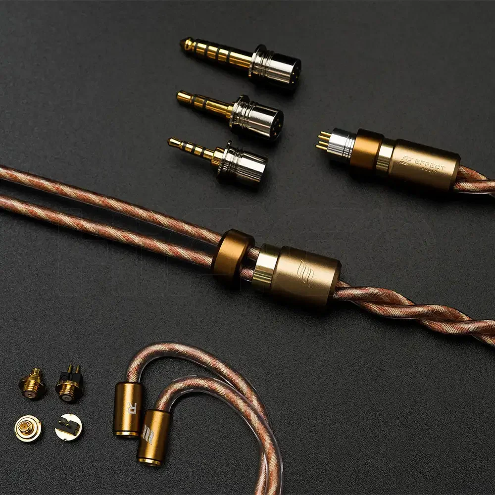 Effect Audio Fusion1 / Fusion 1 Earphone Cable Premium UP-OCC Gold Plated IEMs Upgrade Replaceable Wire with ConX Basic Sets