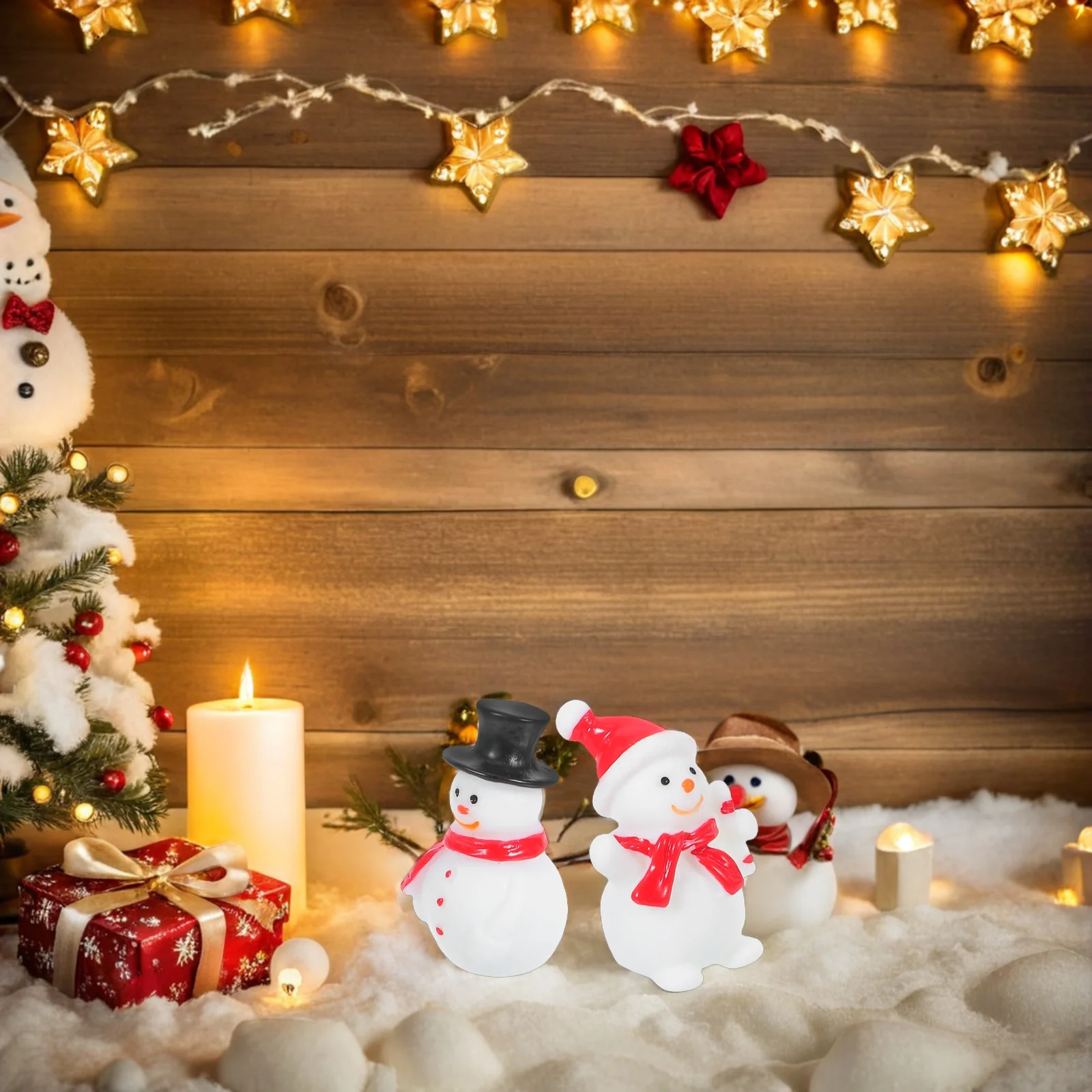 

20pcs Christmas Miniature Snowman s Resin Micro Landscape Decorations Tiny Figures For Diy Crafts Holiday Diorama