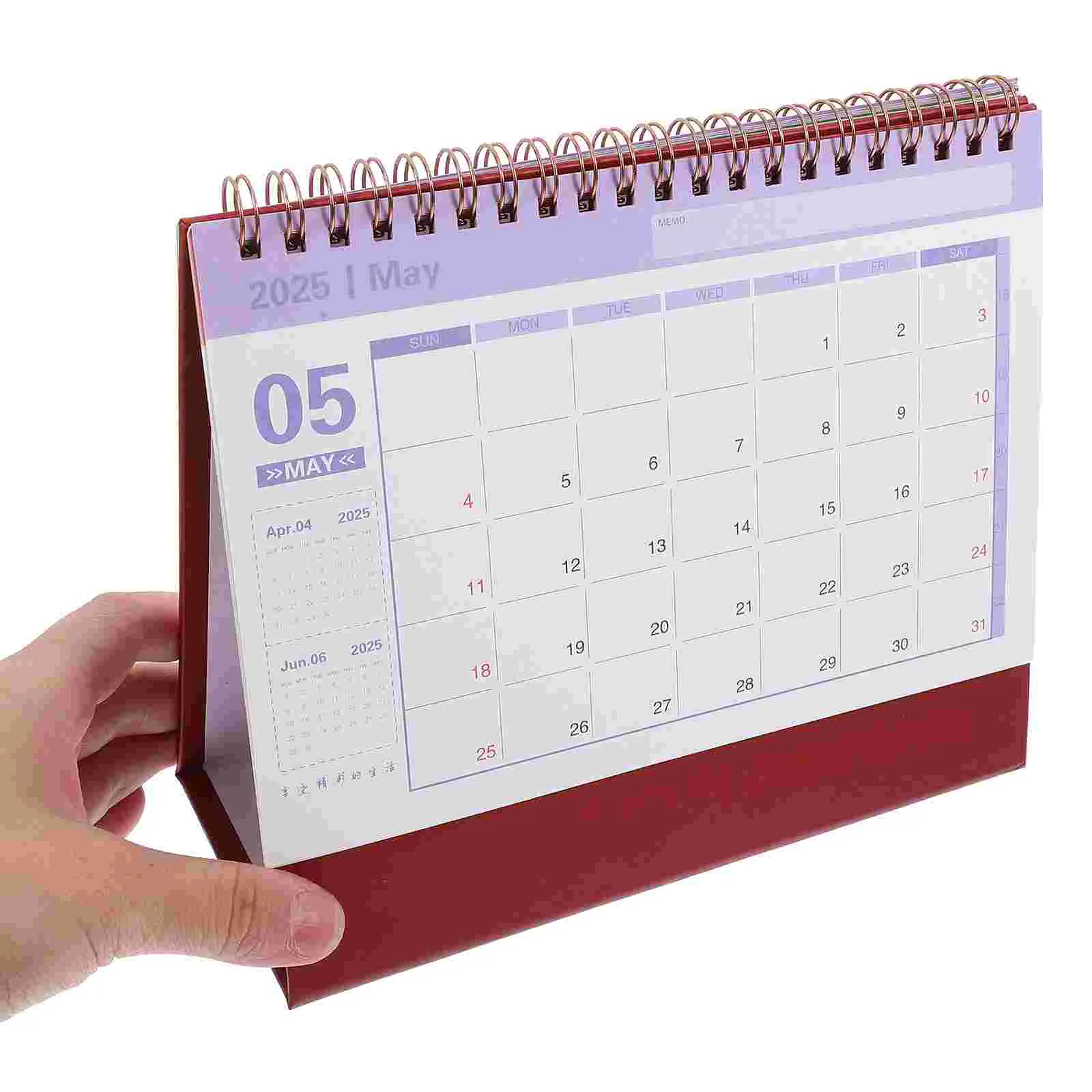 Calendario de escritorio versión en inglés, uso académico diario, mes, decoración decorativa de pie, Adviento del hogar