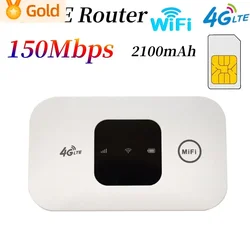 4G LTE WiFi Router 2100mAh Portable Pocket Wifi Router Mobile Hotspot 150Mbps Wireless Unlocked Modem With Sim Card Slot Repeate