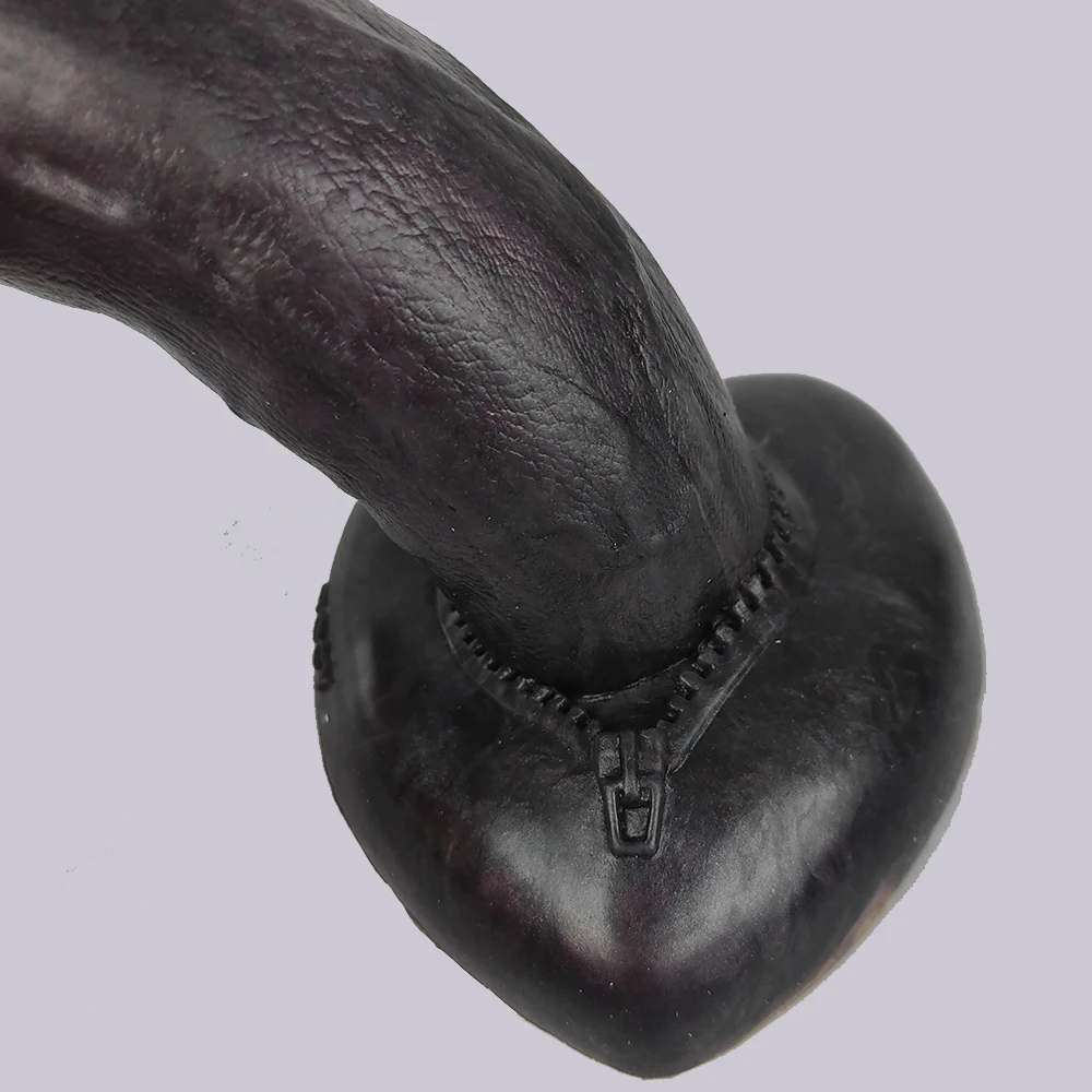 FAAK Silicone Realistic Black Foreskin Dildo With Suction Cup Sex Toys For Women Anal Plug Female Masturbators Flesh Penis