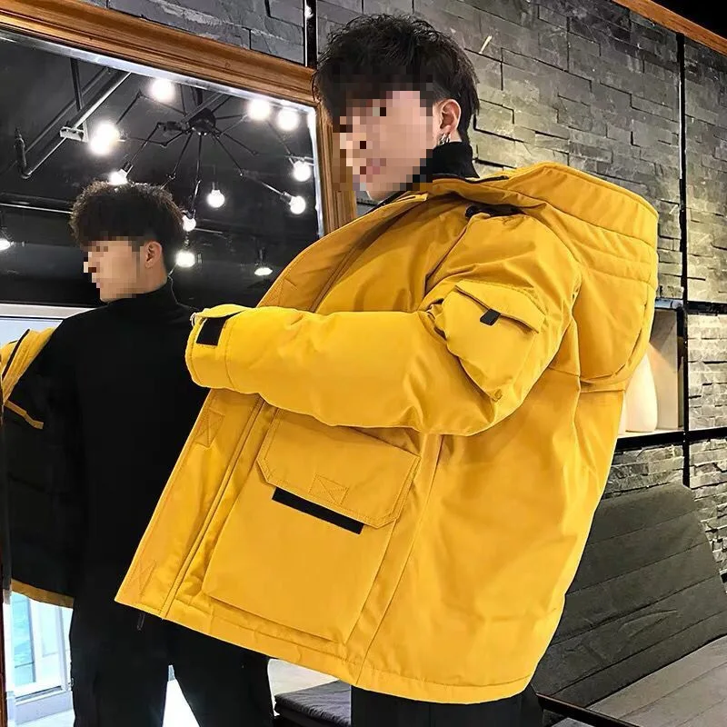 

Зимняя мужская пуховая куртка: новая модная утепленная легкая модель для студентов, приталенная, для работы и повседневной носки