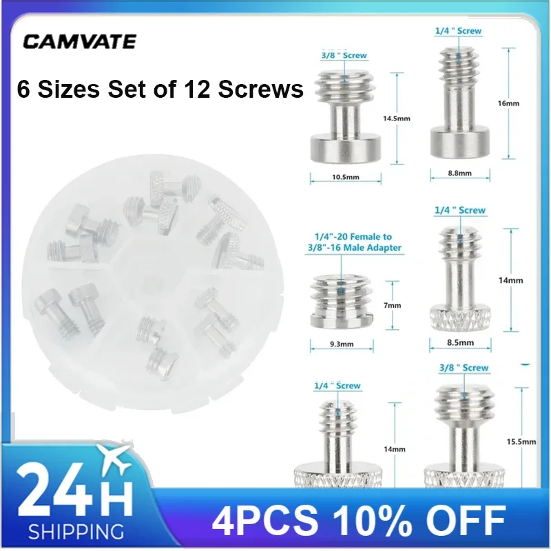 CAMVATE 6 Sizes  Assorted Screw Adapter Set for Camera Accessories1/4