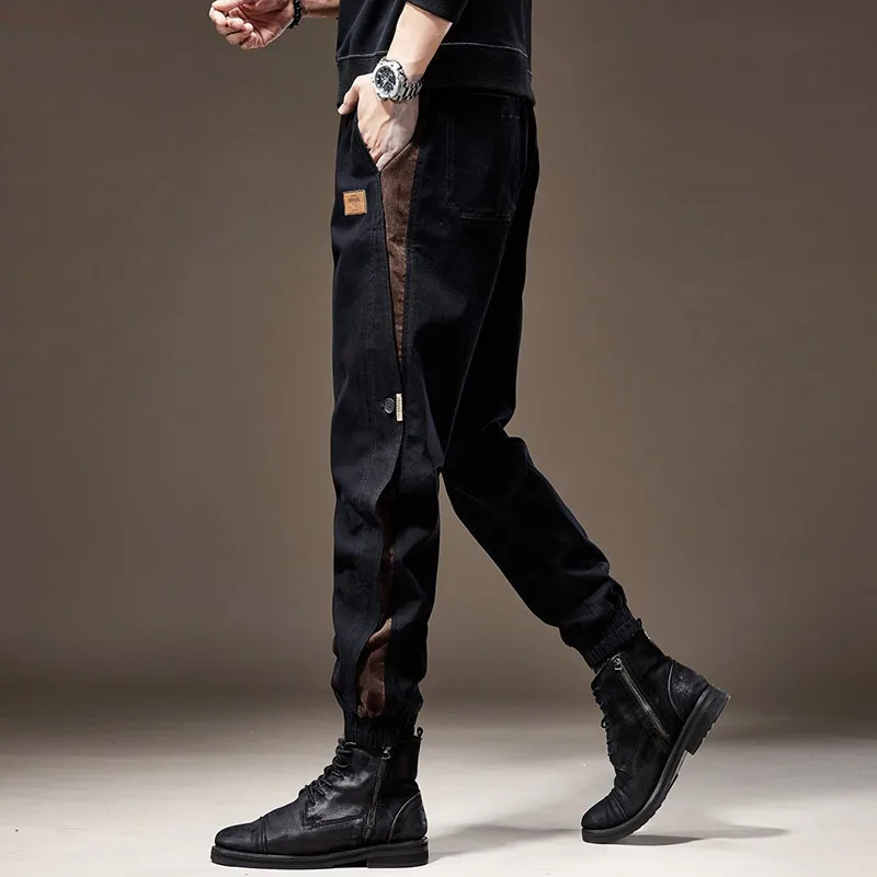 Autumn Winter KPOP Fashion Style Harajuku Slim Fit Trousers Pockets All Match Casual Pants Korean Style Patchwork Cargo Pants