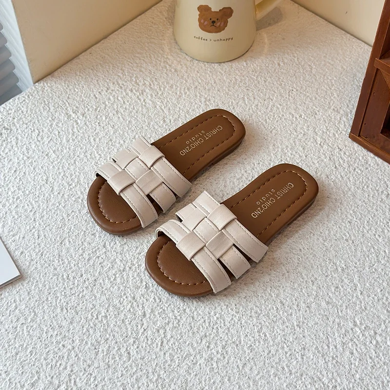 

Kids Sandals for Girls 2025 Summer Non-slip Soft Sole Toddler Barefoot Slippers Princess Classic Simple Outdoor Slippers Classic
