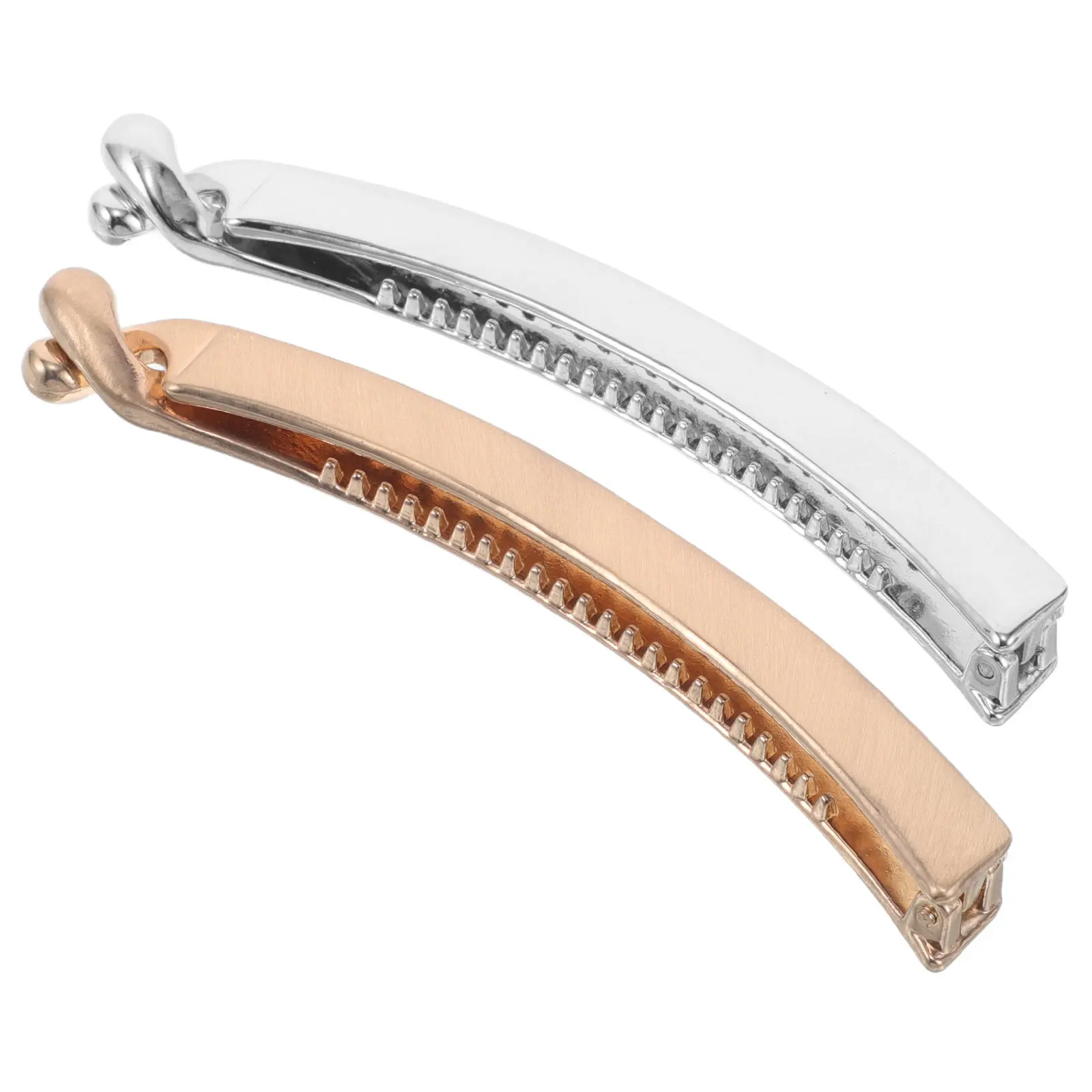

2Pcs Toothed Banana Clip Hair Clip for Thick Fine Curly Long Hair Ponytail Holder Secure Metallic French Barrette Stylish