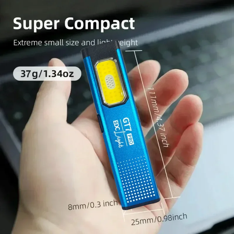 

Рабочий фонарь COB без помощи рук с зажимом для шляпы, USB-C, перезаряжаемый брелок-фонарик, магнитная светодиодная лампа для работы, аварийного кемпинга