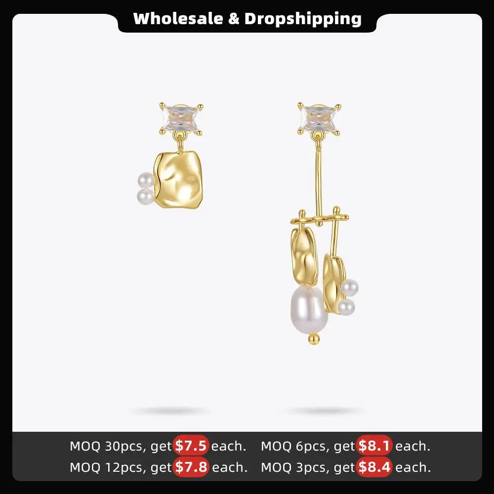 ENFASHION غير النظامية انخفاض القرط للنساء اللؤلؤ الطبيعي استرخى القرط 2021 زفاف خاص Kolczyki مجوهرات الأزياء E 211233 #2