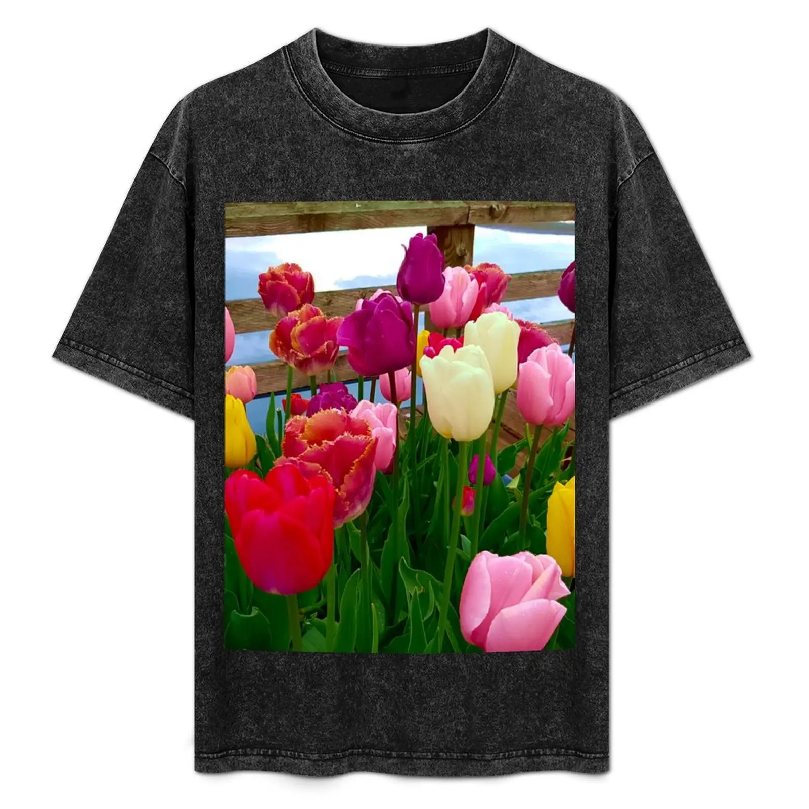 Tulip assortment by the lake T-Shirt sweat hippie clothes vintage t shirt men