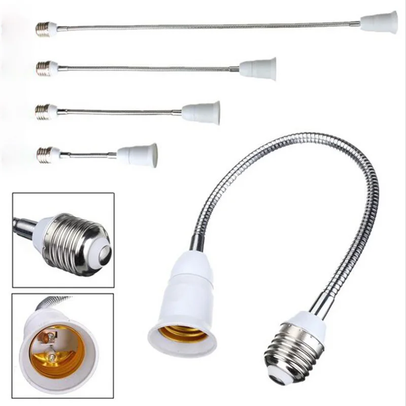 Porte-ampoule LED E27, adaptateur d'extension Flexible, douille 18/23/28/38/48/58cm, cordon d'extension