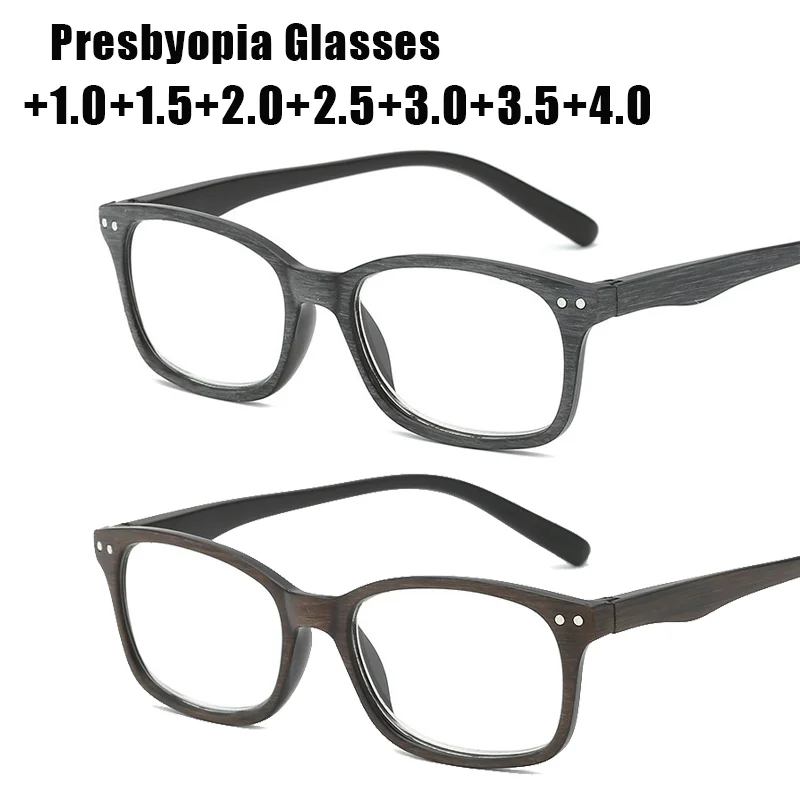 

New Classic Spring-Fold Presbyopia Glasses Unisex Small Square Frame with Beige Studs Reading Glasses with Plus Diopters