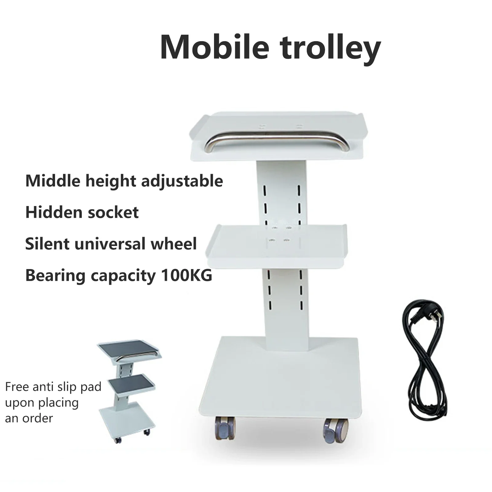 Dental trolley, clinic trolley with socket, beauty salon doctor, nurse, implant machine, instrument placement workbench