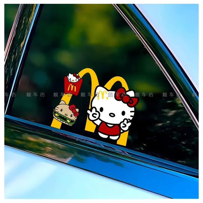 M Series Hellokittys Pattern Printed Car Decoration Stickers Kawaii Creative Auto Exterior Accessories Scratch Blocking Sticker