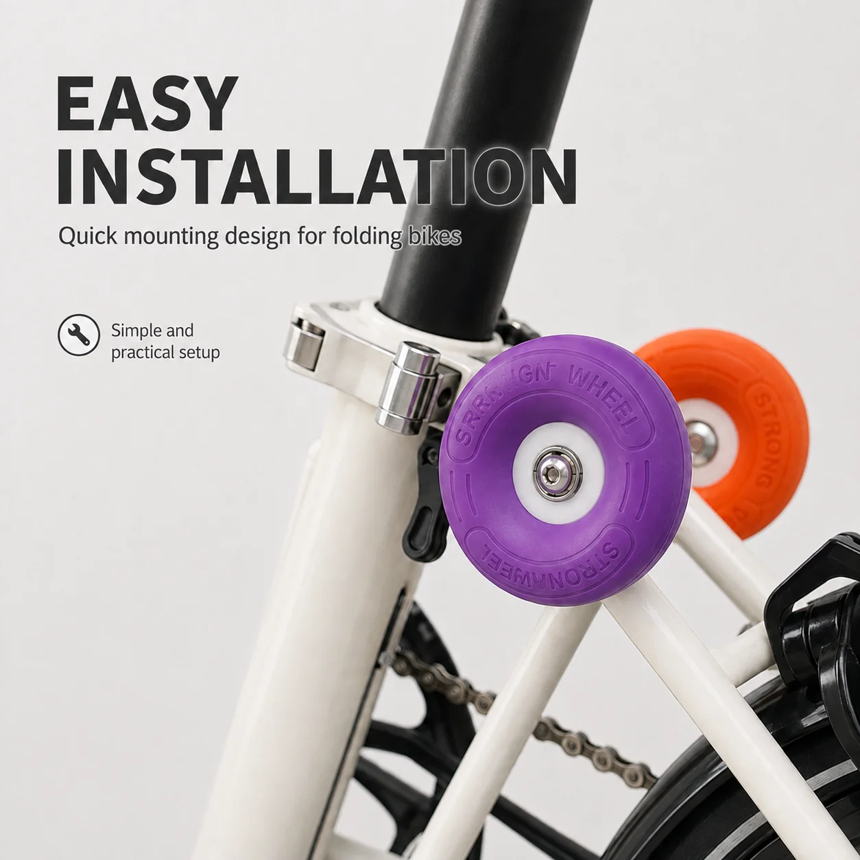 Brompton-Adapter für Little Brompton, National Bike, modifiziertes Zubehör, Donut Easy Spin Wheel 75mm farbiges leises Schieberad – Detail 4