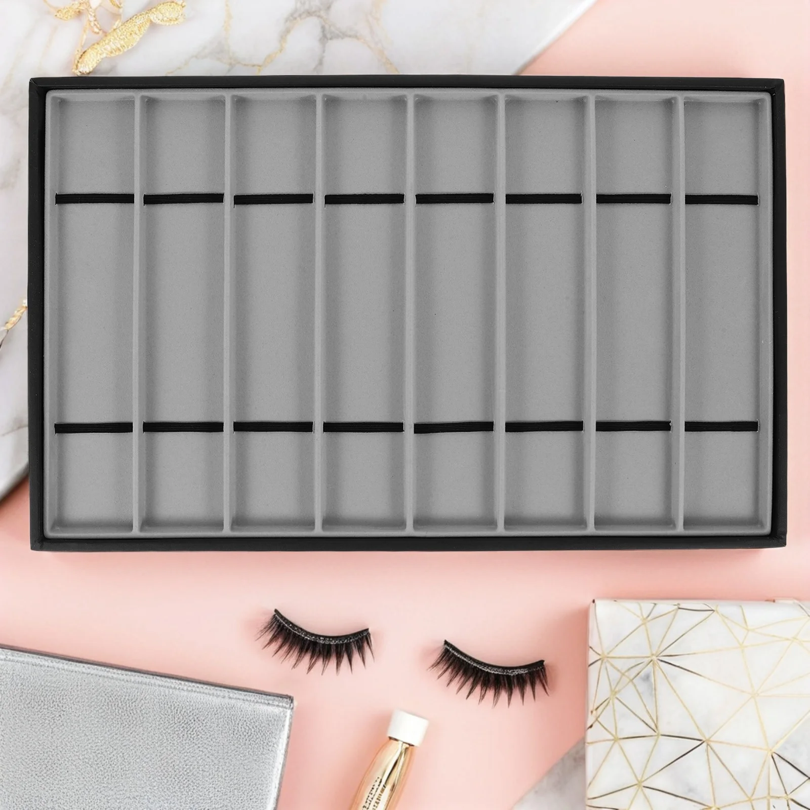 8 Slot Watch Display Tray Elegant Organizer for Retail Shops and Exhibitions Storage Box for Men and Women Watches