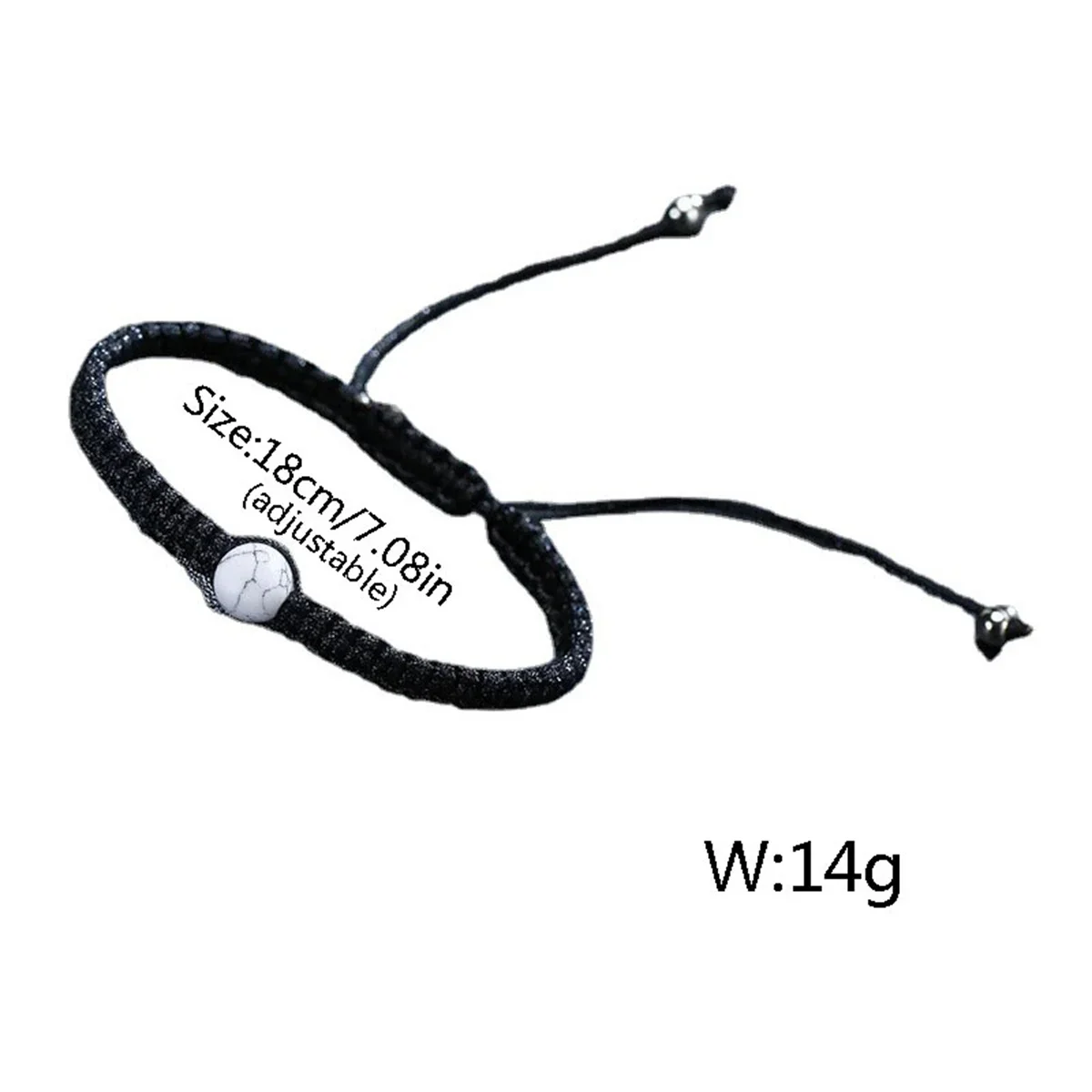 Fashionable Black and White Frosted Bracelet DIY Hand Woven Adjustable Couple Bracelet Jewelry Gift for Boyfriend and Girlfriend