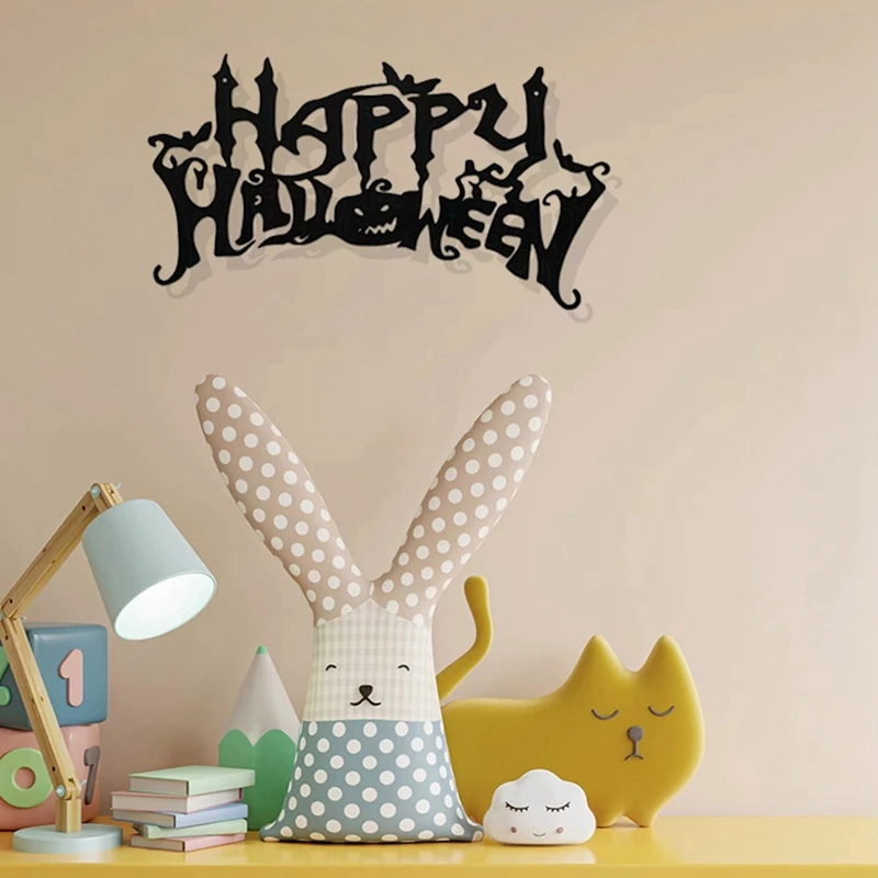 Halloween thema decor, kunst aan de muur decoraties, binnen woonkamer zwart klassiek kamer decor wand decor metalen muur opknoping-AT81