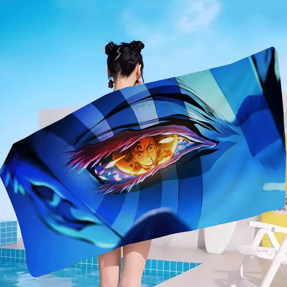Demon Slayer Infinity Castle AkazaS Anime Beach Swimming Towel Soft Absorbent Washcloth Children's Gifts for Kids Travel Camping