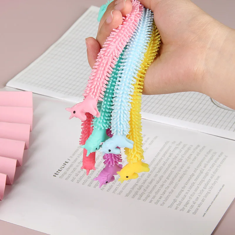 3pcs Unicorn Bracelet Soft Glue Vent Decompression Noodles Cartoon Color Decompression Bracelet Toys Children's Adult Toys J116