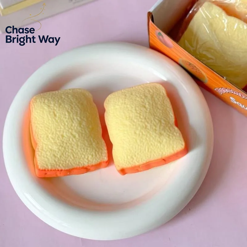 Creative Simulation Toast Pinching Soft And Slow-rebound Toast Kneading Ornament Office Desktop Artware For Relieving Pressure