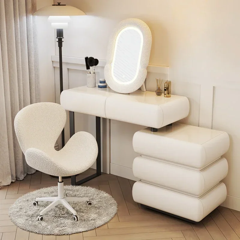

Solid Wood Dressing Table, Bucket Cabinet Integrated Italian Style Dressing Table, Bedroom High-end Dressing Table, Office Desk